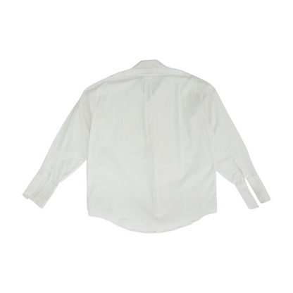 White Solid Long Sleeve Button Down