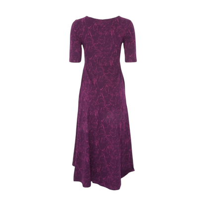 Purple Floral Midi Dress