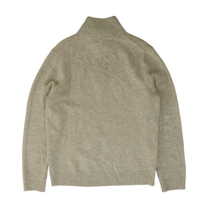 Beige Tall Solid 1/4 Zip Pullover
