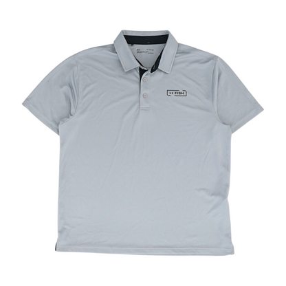 Gray Solid Short Sleeve Polo