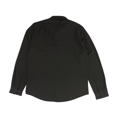 Black Solid Long Sleeve Button Down
