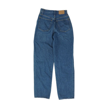 Blue High Rise Straight Leg Jeans