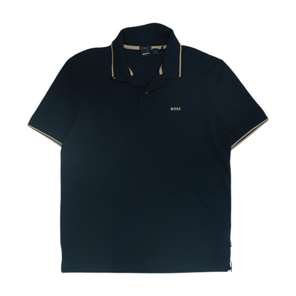 Black Solid Short Sleeve Polo