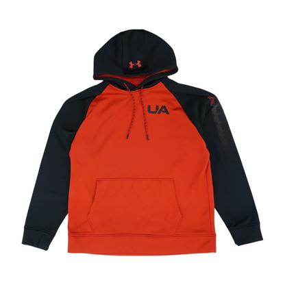 Red Color Block Hoodie Pullover