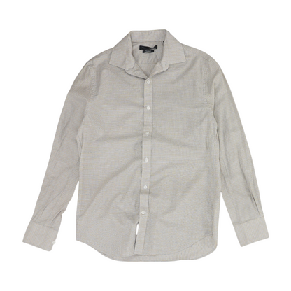 Beige Check Long Sleeve Button Down