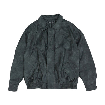 Charcoal Leather Coat