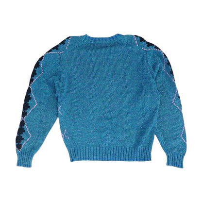 Blue Abstract Pullover Sweater