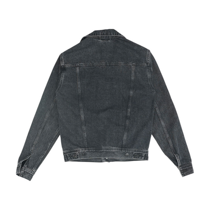 Black Solid Denim Jacket