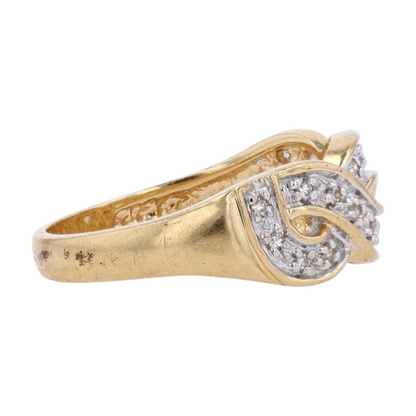 14K Two-Tone Gold Diamond Band Ring
