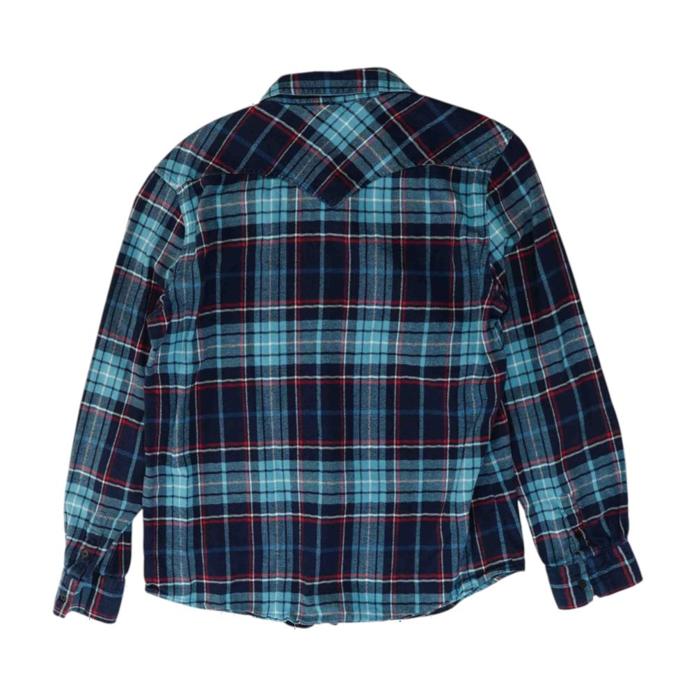 Navy Plaid Flannel Button Down