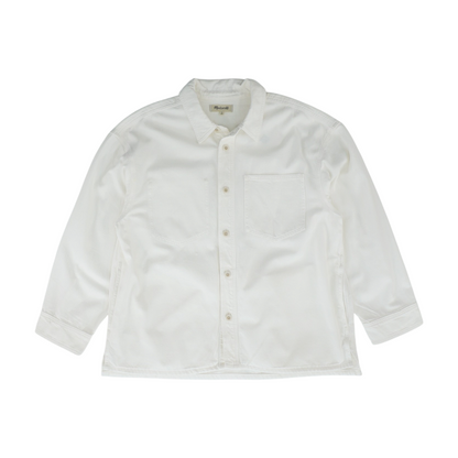 White Solid Long Sleeve Button Down
