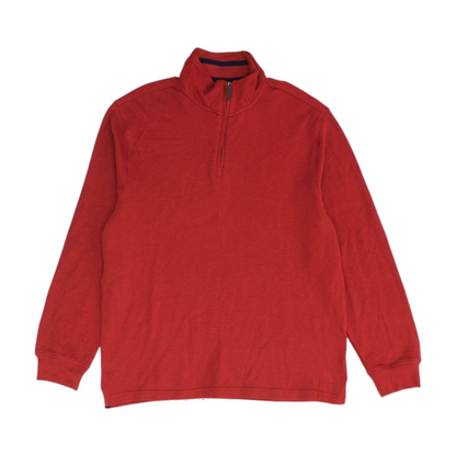 Red Solid 1/4 Zip Pullover