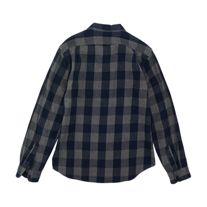 Navy Check Flannel Button Down