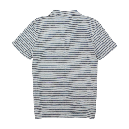 Gray Striped Short Sleeve Polo
