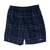 Navy Plaid Active Shorts