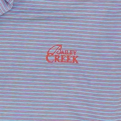 Blue Striped Short Sleeve Polo