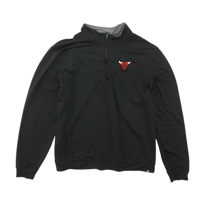 Black Chicago Bulls Solid 1/4 Zip Pullover