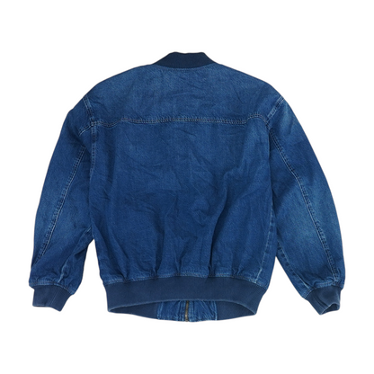 Blue Solid Denim Jacket