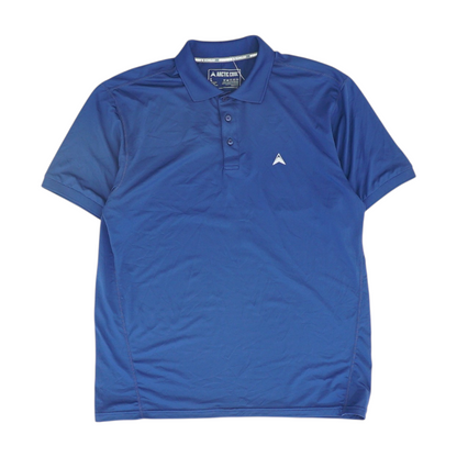 Blue Solid Short Sleeve Polo