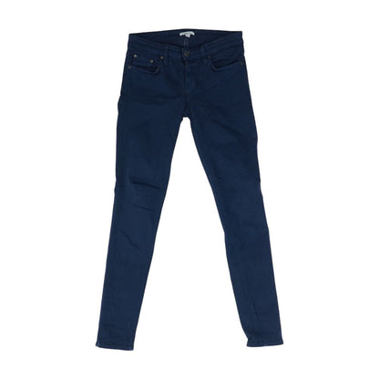 Blue Solid Skinny Leg Jeans