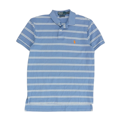 Blue Striped Short Sleeve Polo