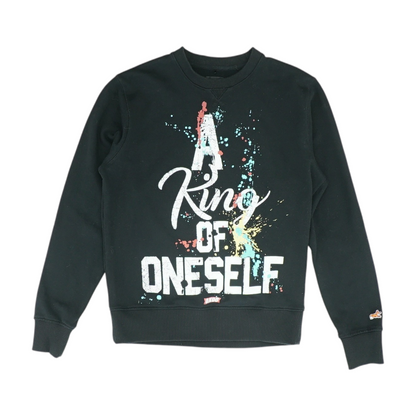 Black Solid Sweatshirt Pullover