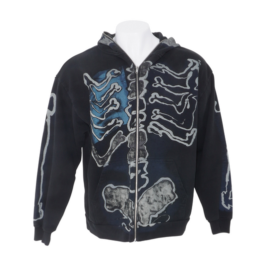 Spring-Summer 2021 Cactus Jack For Fragment Skeleton Graffiti Full Zip Hoodie