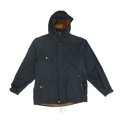 Black Solid Rain Jacket
