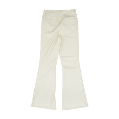 White Solid Pants