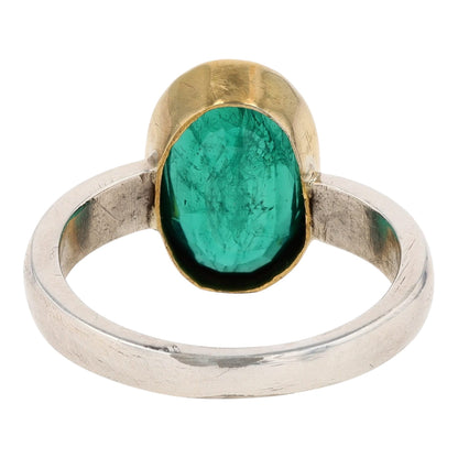 Sterling Silver Green Stone Fashion Ring