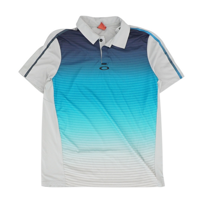 Blue Striped Short Sleeve Polo