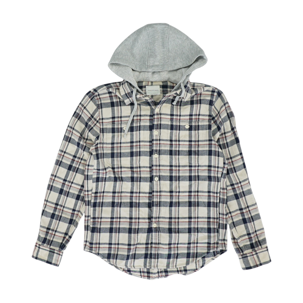 Navy Plaid Flannel Button Down