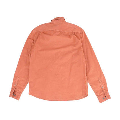 Red Solid Long Sleeve Button Down