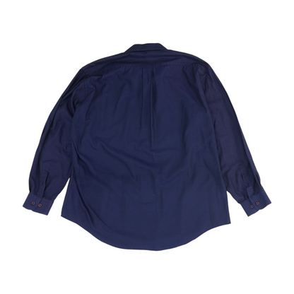 Navy Solid Long Sleeve Button Down