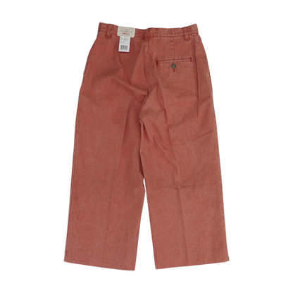 Red Solid Chino Capris