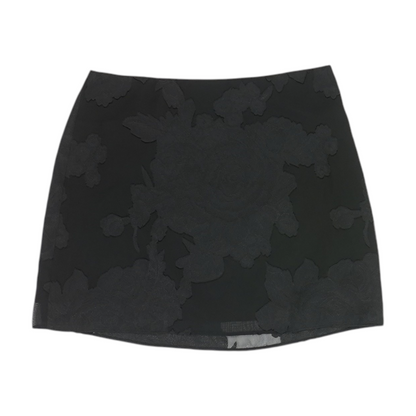 Black Floral Mini Skirt