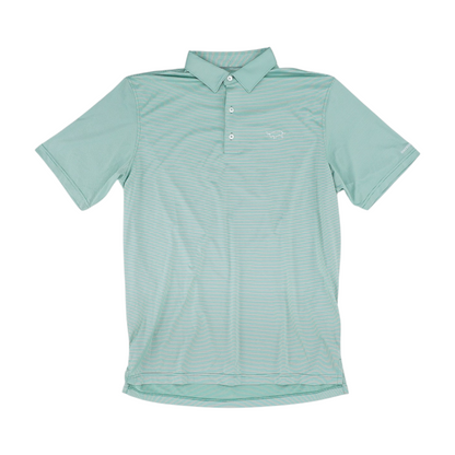 Green Striped Short Sleeve Polo