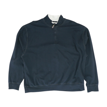 Black Solid 1/4 Zip Pullover