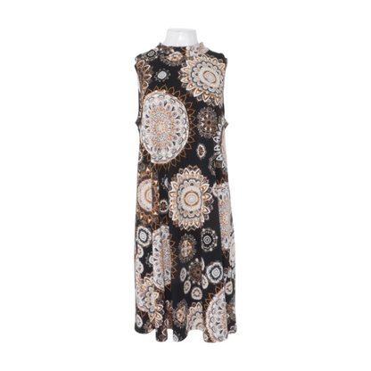 Black Print Midi Dress