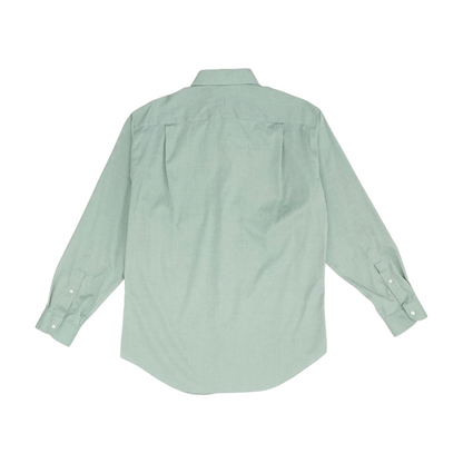 Green Solid Long Sleeve Button Down