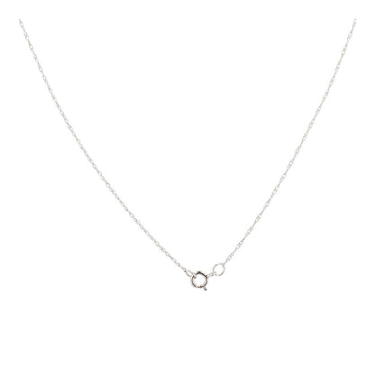 14K White Gold Diamond Princess Cut Solitaire Pendant Necklace
