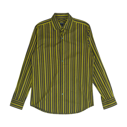 Green Striped Long Sleeve Button Down