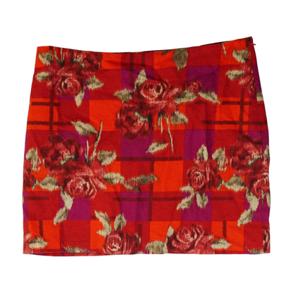 Red Floral Mini Skirt