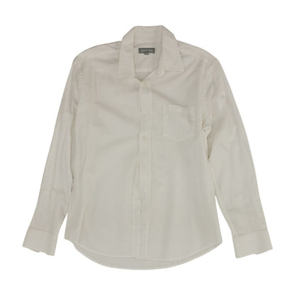 White Solid Long Sleeve Button Down