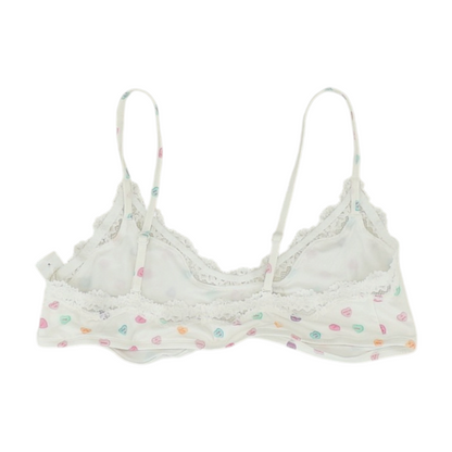 White Plus Hearts Bralette