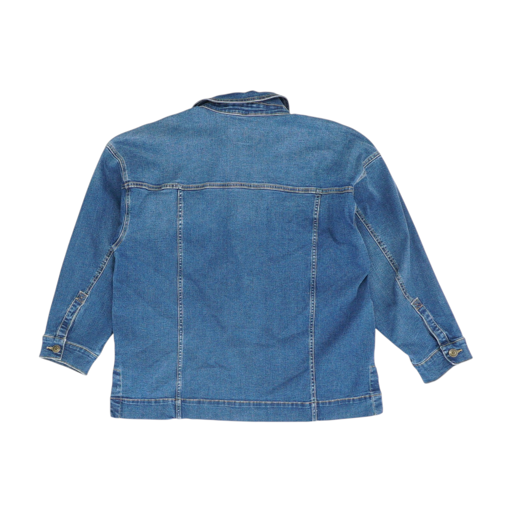 Blue Solid Denim Jacket