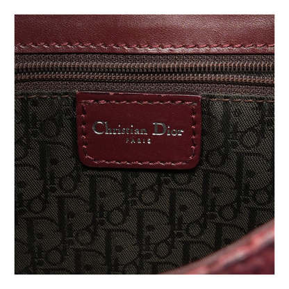 Red Vintage Street Chic Python Leather Hobo Bag