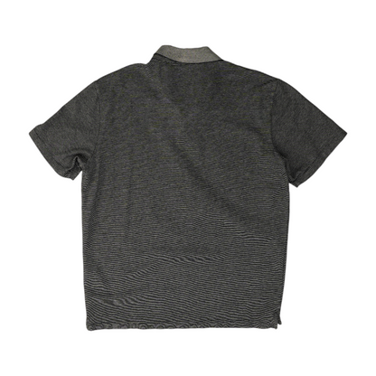 Navy Striped Short Sleeve Polo