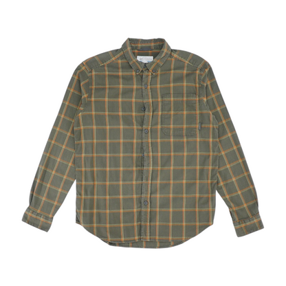 Gray Plaid Flannel Button Down
