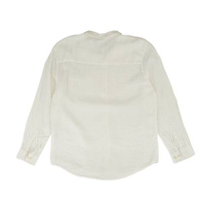 White Solid Long Sleeve Button Down